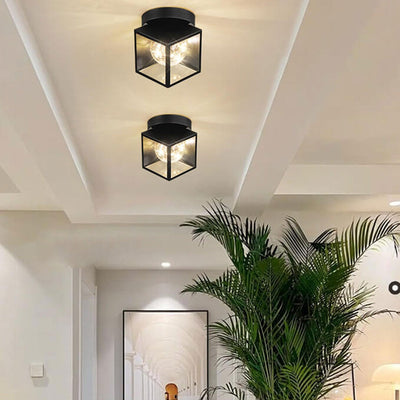 Nordic Square Geometric Ball LED Semi-Flush Mount Ceiling Light