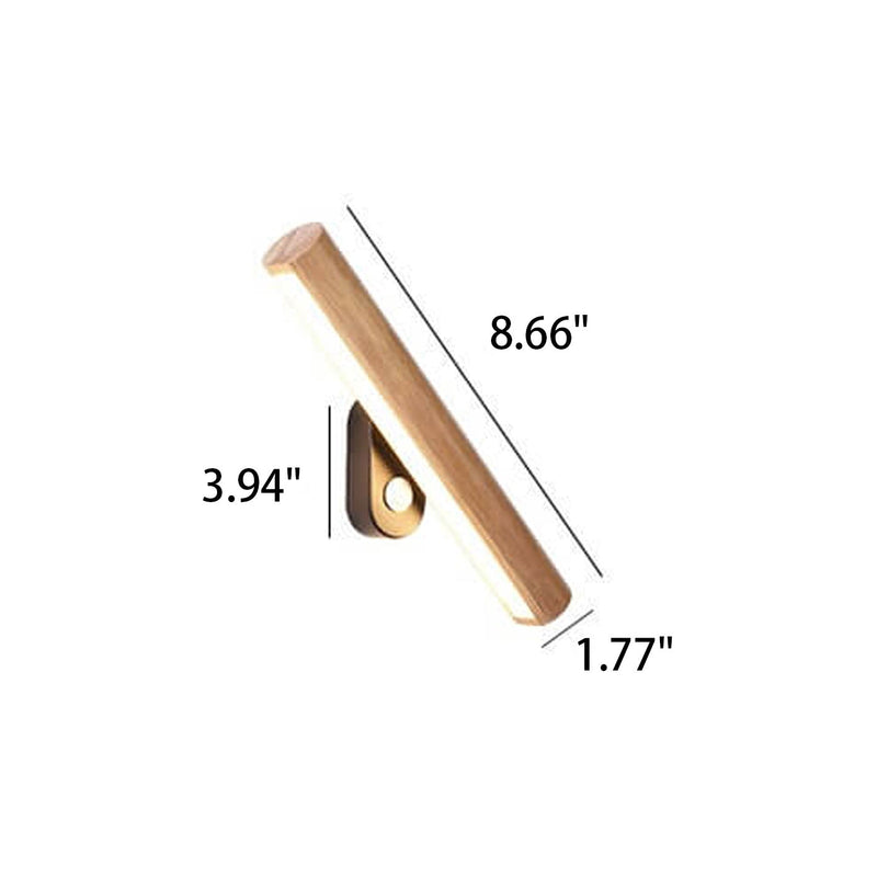 Nordic Simple Solid Wood Bar Rotating LED Wall Sconce Lamp