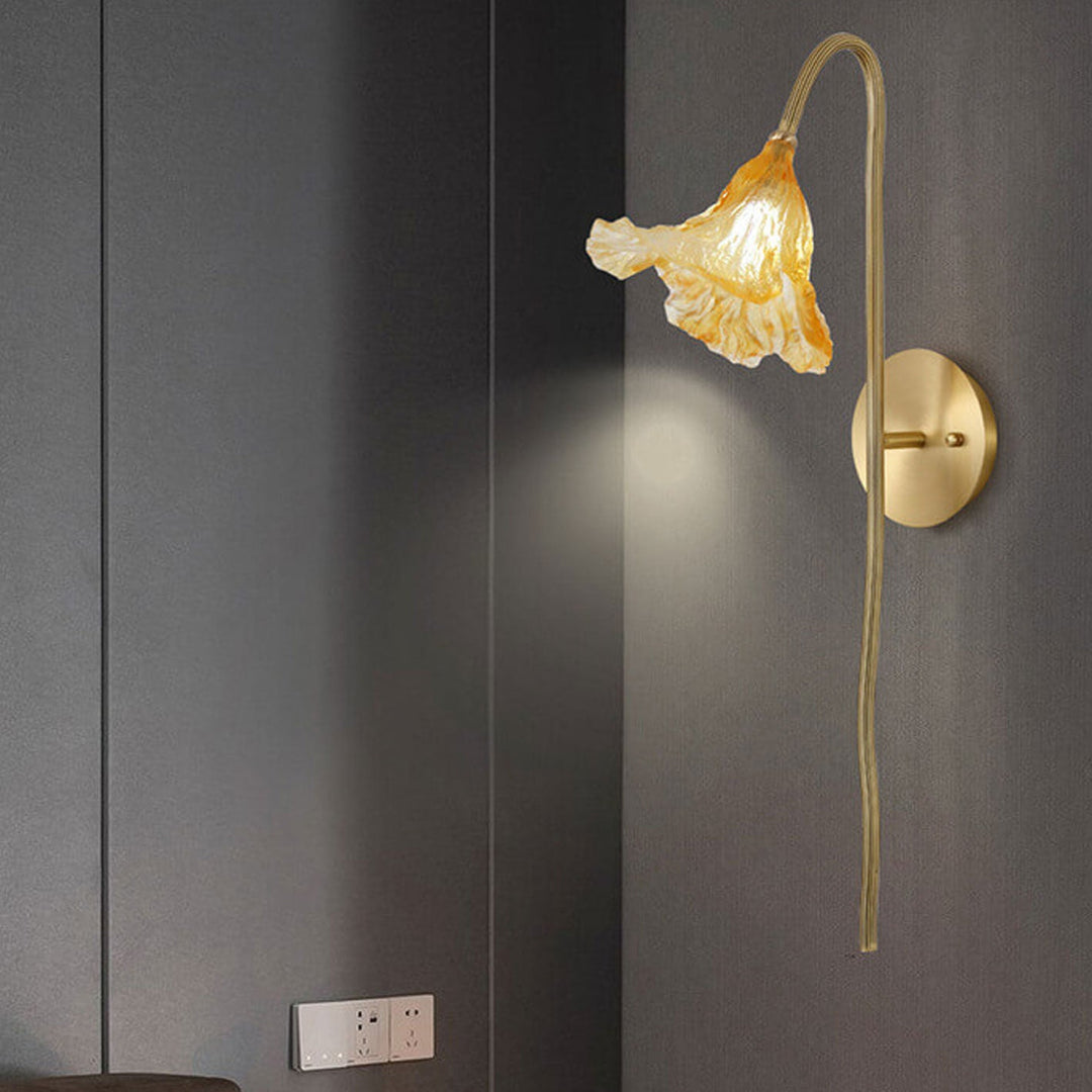 Conception Moderne de Lampe Murale en Verre de Lotus Chinois Sec 1-Lumière 