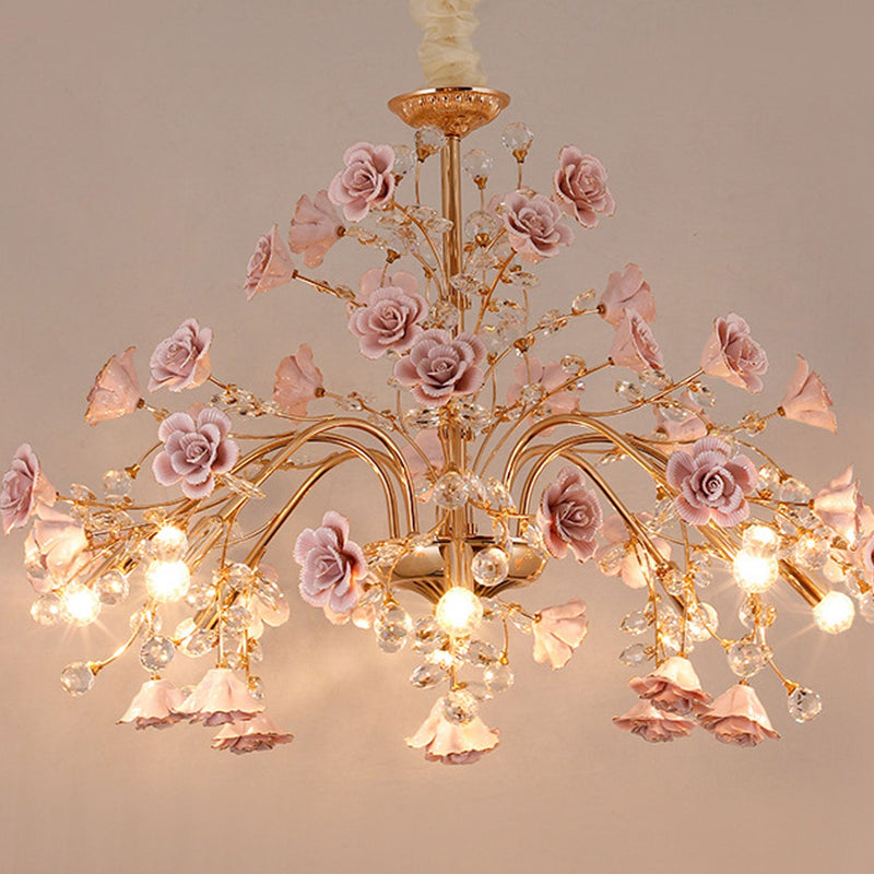 European Court Style Light Luxury Crystal 3/6/8-Light Island Light Chandelier