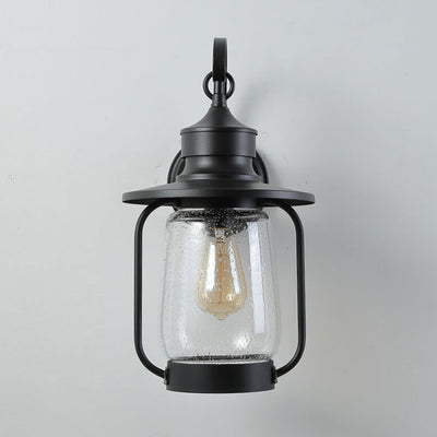 Vintage Industrial Bubble Glass 1-Light Outdoor Waterproof Patio Wall Sconce Lamp