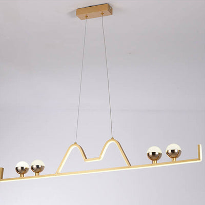 Nordic Light Luxury Long Bar Decorative Silicone LED Island Light Chandelier