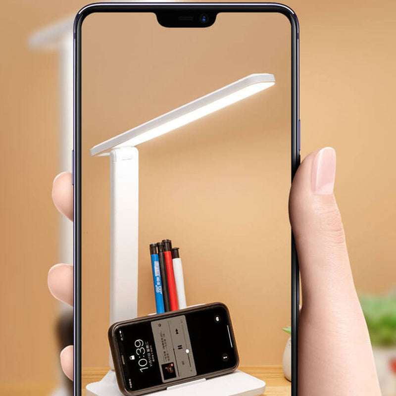 Lampe de bureau LED de lecture avec protection des yeux USB et porte-stylo pliable simple 