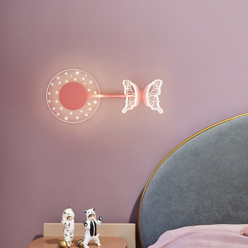 Lámpara de Aplique de Pared LED con Diseño de Mariposa Estrella Moderna Creativa de Acrílico 
