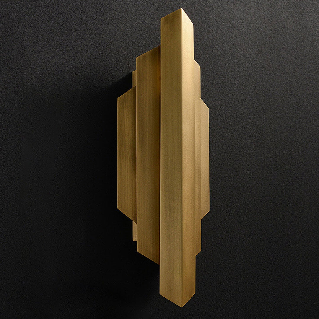 Modern Light Luxury Full Copper Symmetrical Graphic Design 1-Light Wall Sconce Lamp