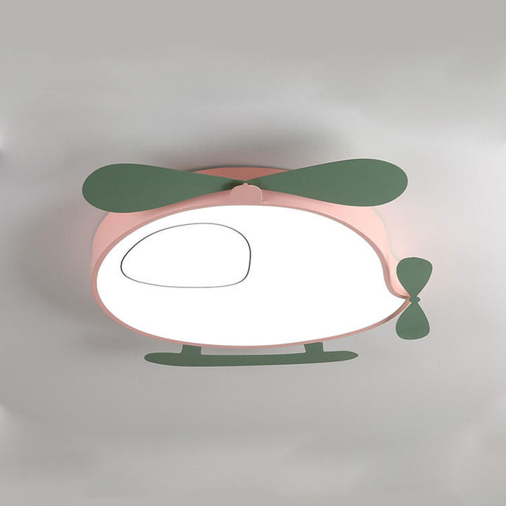 Cartoon Creative Colorful Aircraft LED Eye Protection Kids Flush Mount Ceiling Light