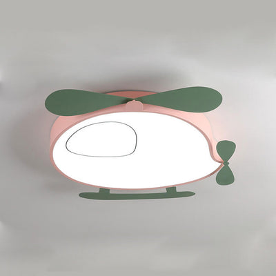 Cartoon Creative Colorful Aircraft LED Eye Protection Kids Flush Mount Ceiling Light