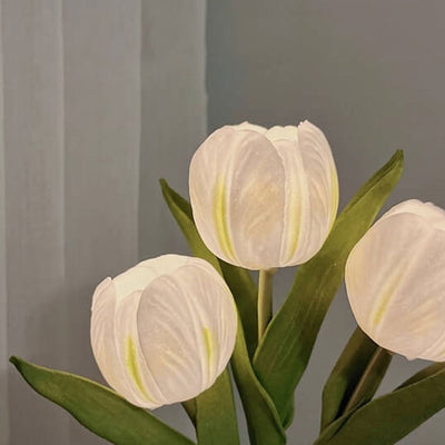 Lampe de Table LED Ambiante Décorative Bouquet de Fleurs Simulées Tulipe 