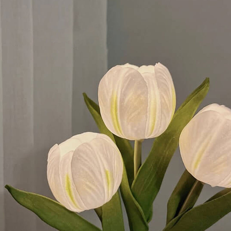 Lampe de Table LED Ambiante Décorative Bouquet de Fleurs Simulées Tulipe 