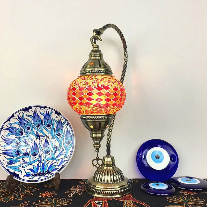 Vintage Stained Glass Turkish Style LED Table Lamp