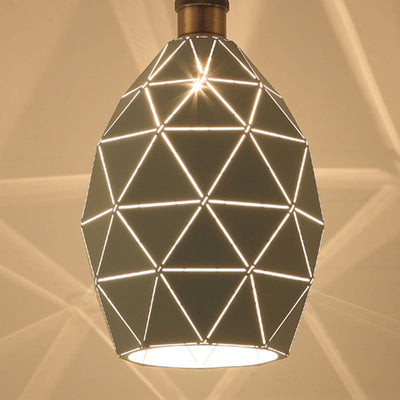 Nordic Creative Geometric Iron Oval Dome 1-Light Pendant Light