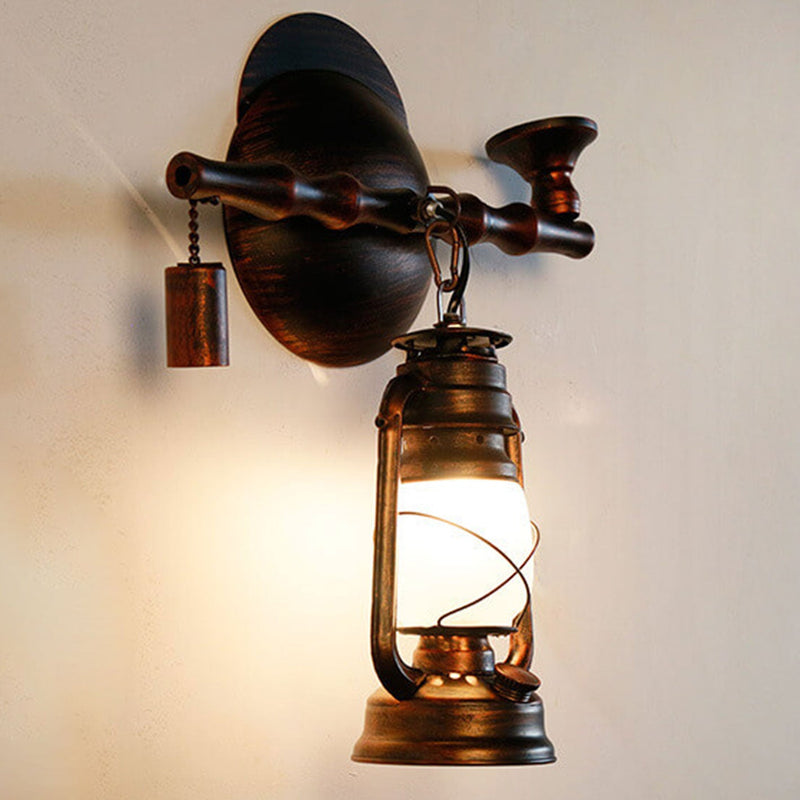 Vintage Pipe Kerosene Iron Antique Wall Sconce Lamp