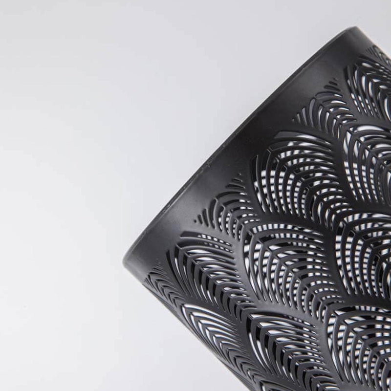 Lampe de table à 1 lumière en tissu de fer creux à colonne créative 
