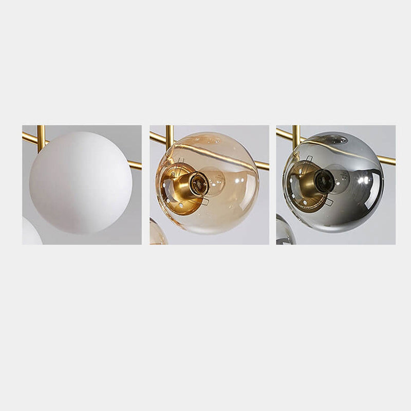 Nordic Light Luxury Magic Bean Glass Ball 6-Light Semi-Flush Mount Ceiling Light