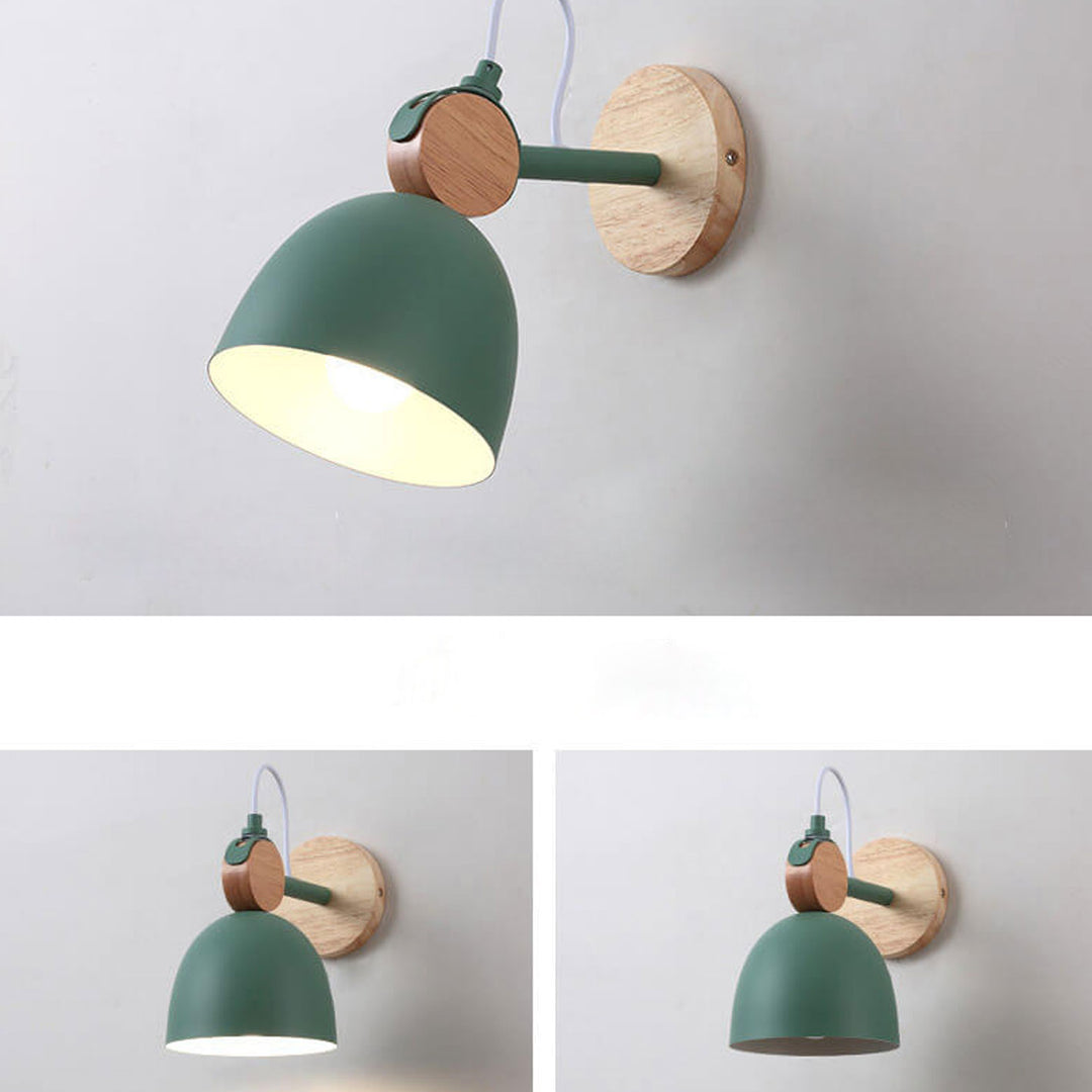 Applique murale rotative à 1 lumière Nordic Macaron Dome Log 