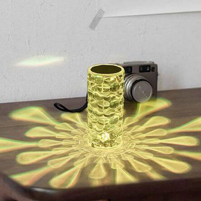 Creative Crystal Diamond Water Drop Rechargeable Touch LED Night Light Table Lamp