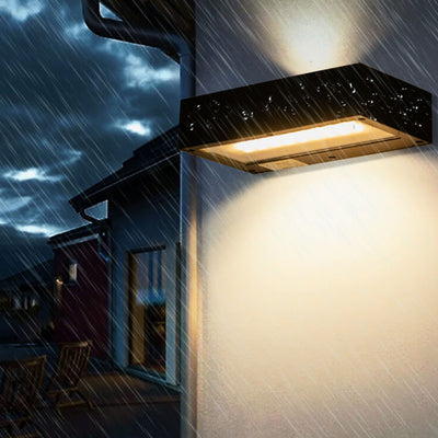 Lámpara de Aplique de Pared LED de Control Remoto Solar de Vidrio de Aleación de Aluminio para Exteriores 