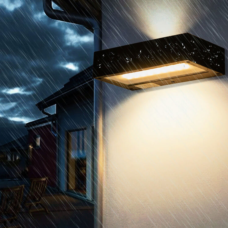 Lámpara de Aplique de Pared LED de Control Remoto Solar de Vidrio de Aleación de Aluminio para Exteriores 