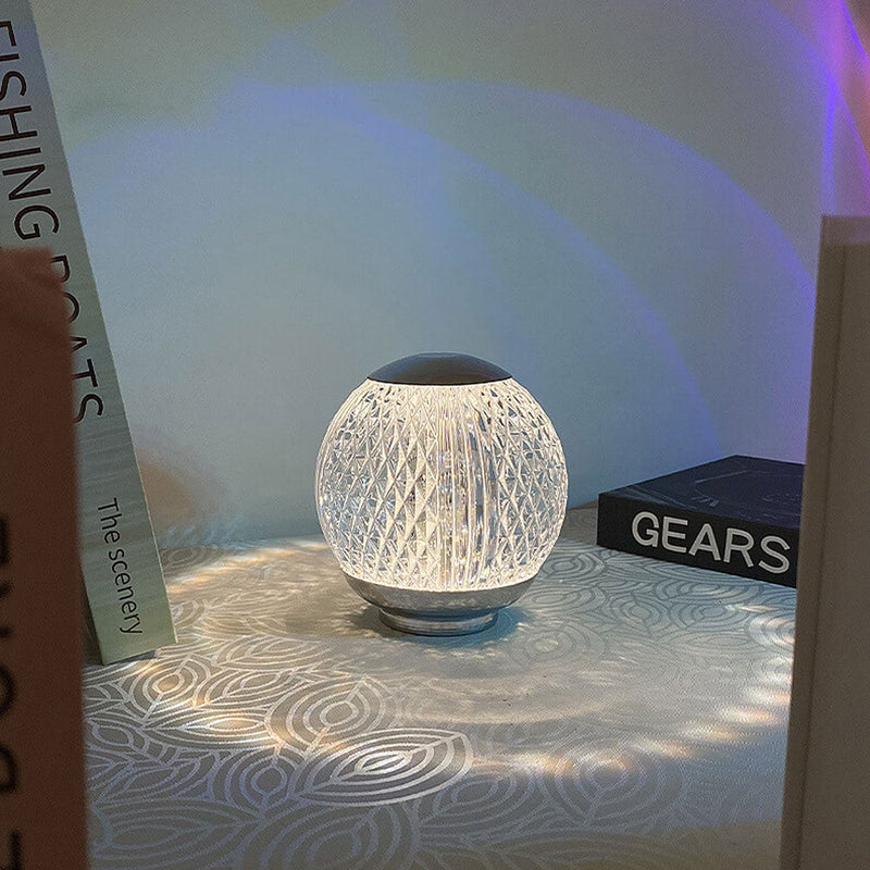 Modern Creative Acrylic Crystal Ball LED Rechargeable Touch Night Light Table Lamp