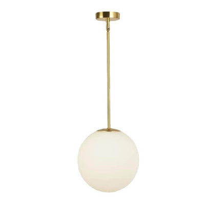 Iron Nordic Personality Golden Straight Rod White Ball Design 1-Light Pendant Light