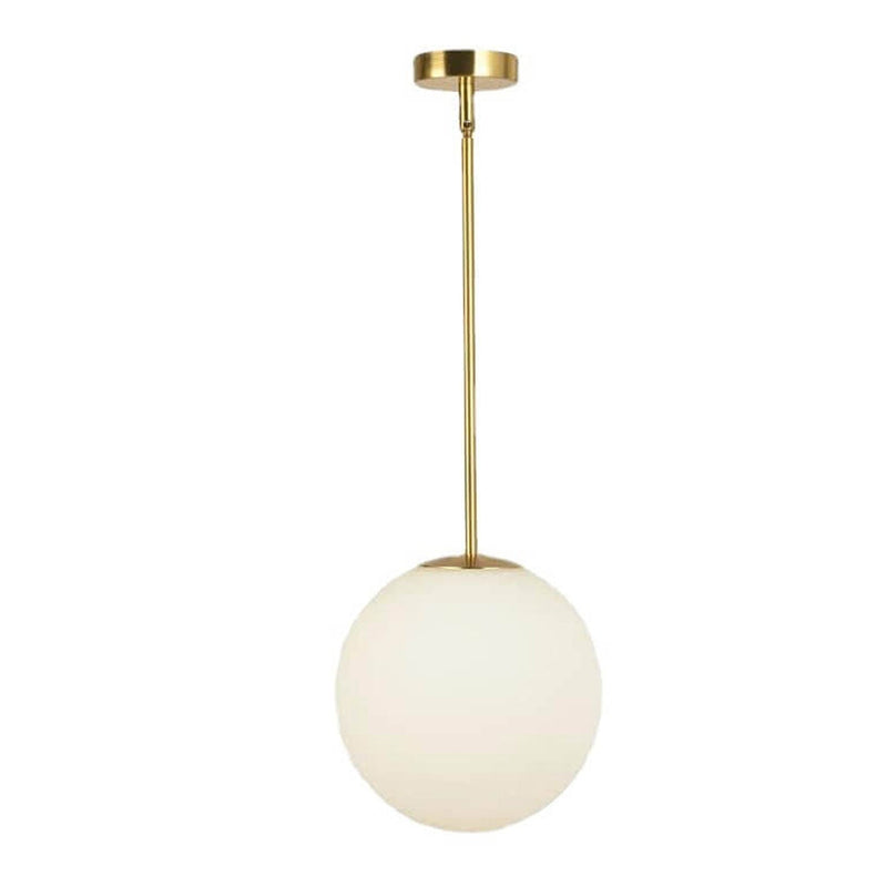 Iron Nordic Personality Golden Straight Rod White Ball Design 1-Licht-Pendelleuchte 