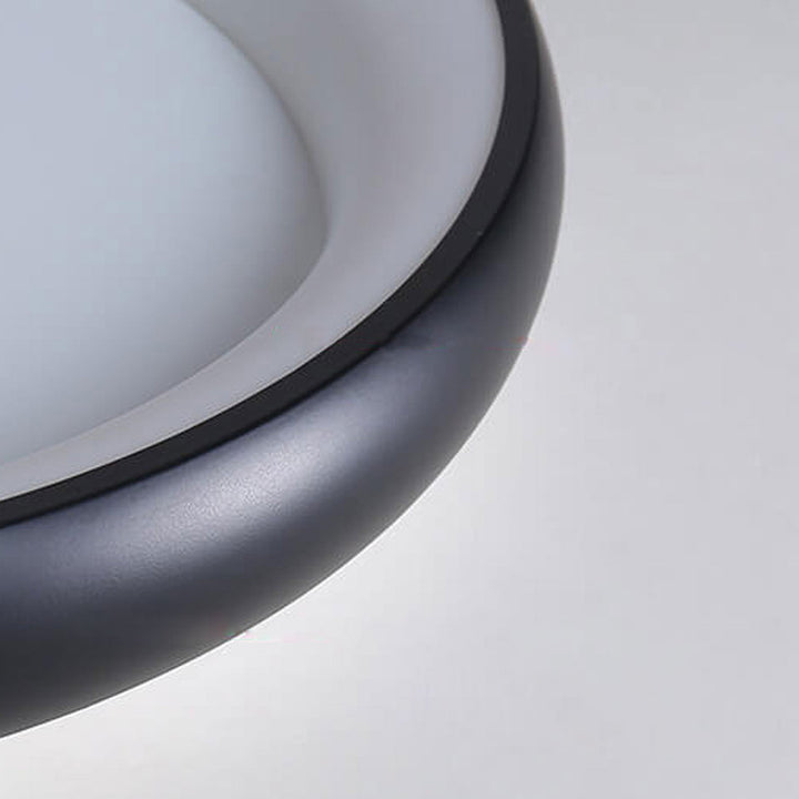Moderne minimalistische runde Deckenleuchte aus Aluminium und Acryl mit LED-Aufbauleuchte 