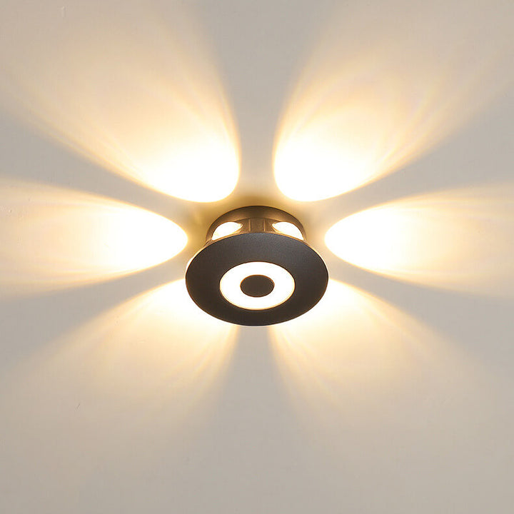 Applique murale LED ronde en aluminium industrielle, rangée de fleurs créative, effet d&