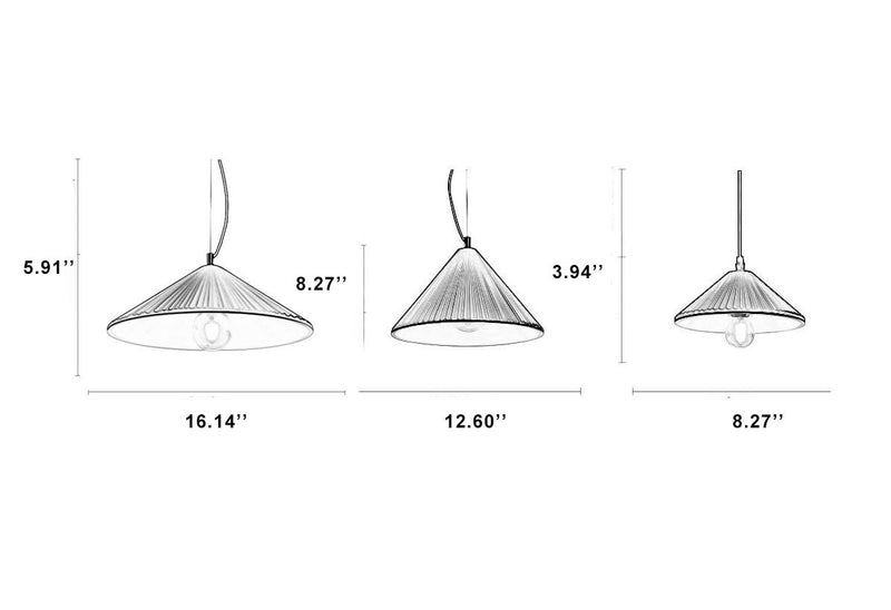 Nordic Resin 1-Light Strukturierte Regenschirm-Pendelleuchte 