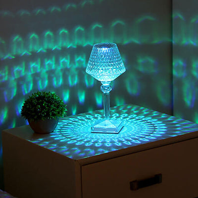 Lampe de Table créative en verre de vin en diamant acrylique, veilleuse décorative en forme de prune 