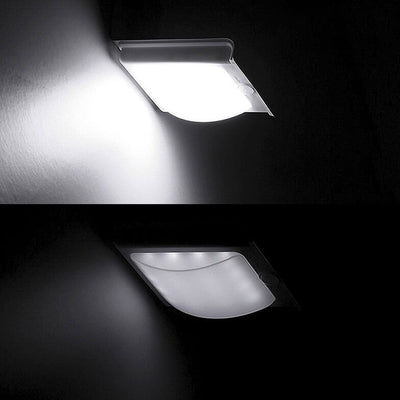 Lampe murale extérieure à LED avec détection de corps rectangulaire ABS solaire 