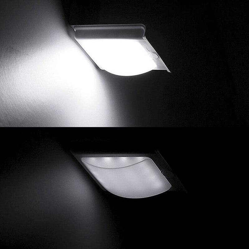 Lampe murale extérieure à LED avec détection de corps rectangulaire ABS solaire 