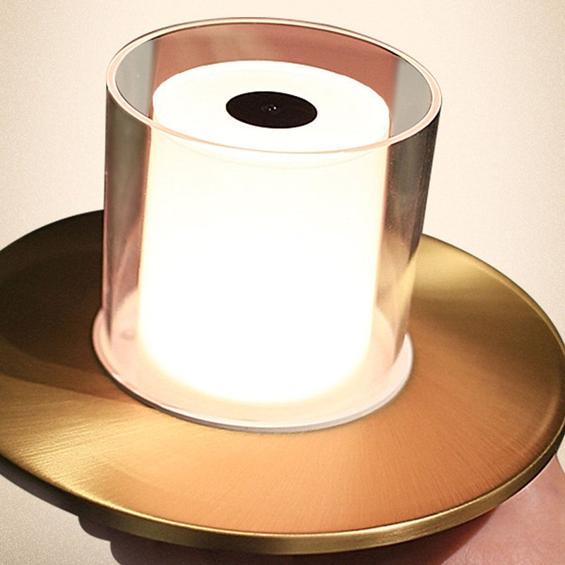 Lampe de Table Moderne à Bougie LED Cylindrique de Luxe Léger 