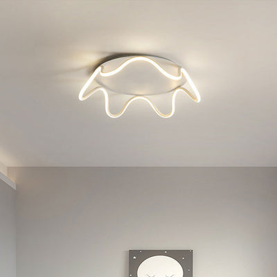 Modern Simple Crown Aluminum LED Flush Mount Ceiling Light