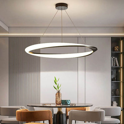 Nordic Light Luxury Round Aluminum LED Pendant Light