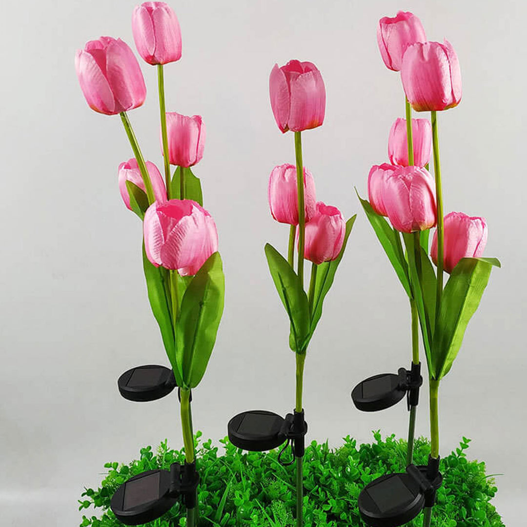Solar-Tulpen-Rasen-Licht-im Freiengarten-LED-Tulpen-Blumen-Licht-Bodeneinsatz-Landschaftslicht 