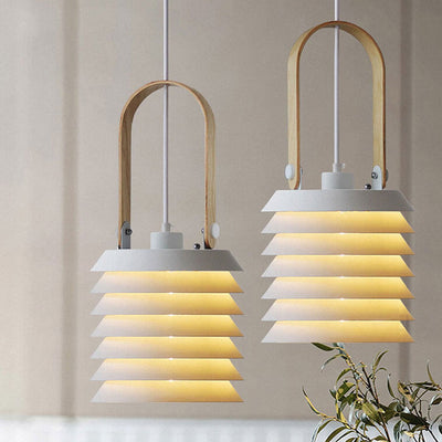 Minimalist Japanese Portable Lantern Design 1-Light Pendant Light