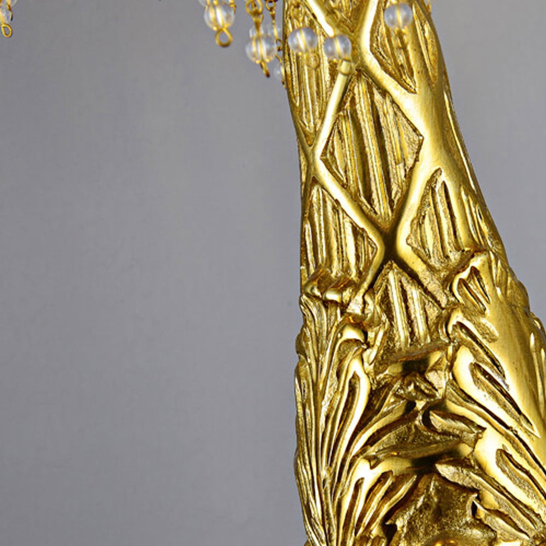 Lámpara de Mesa de Lujo de 1 Luz con Borla de Cristal de Latón Francés 