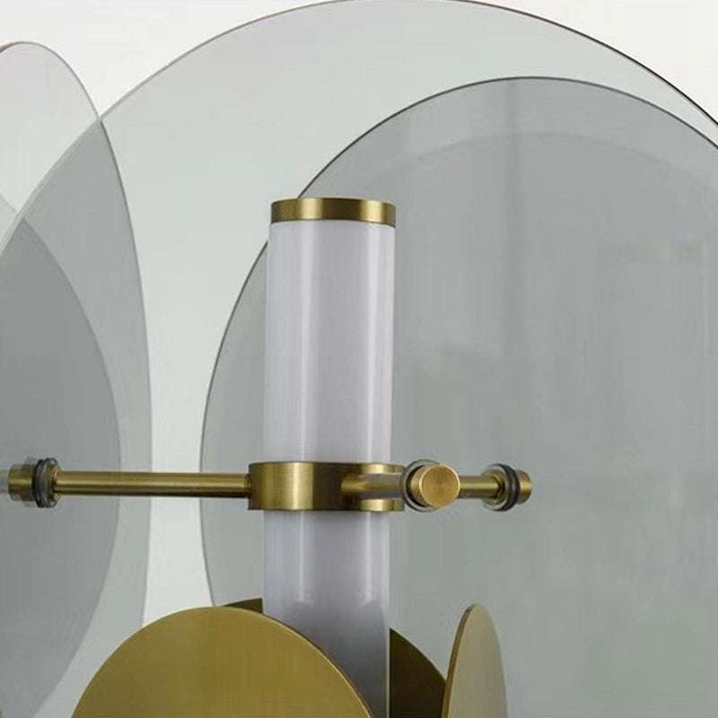 Lampe de table LED en fer et verre d&