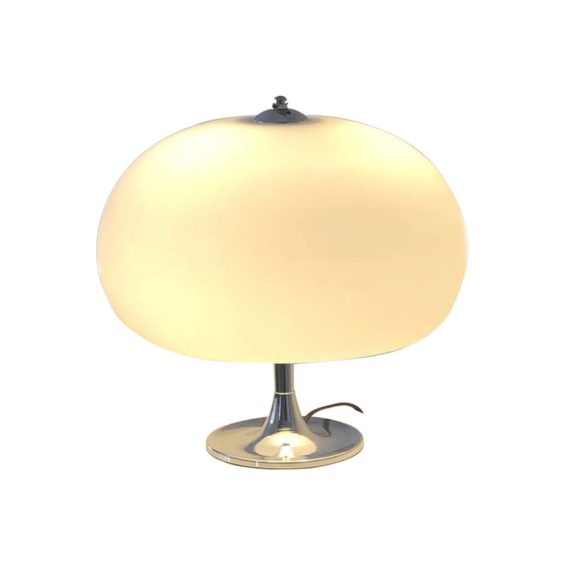 Lampe de table à 3 lumières avec abat-jour boule blanc crème moderne 