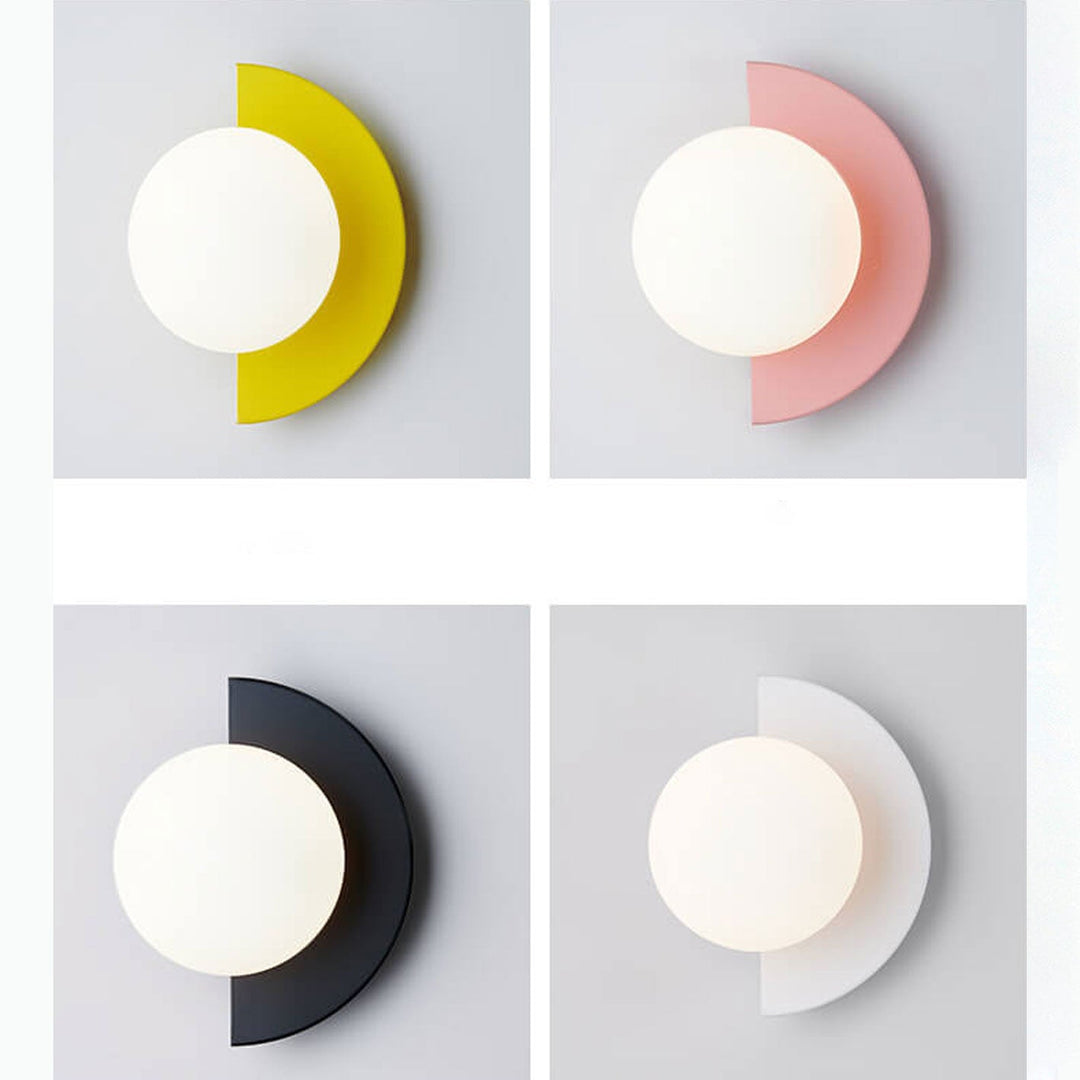 Moderne minimalistische Glas-Kugelförmige bunte Halbkreis-Design 1-Licht Wandleuchte 