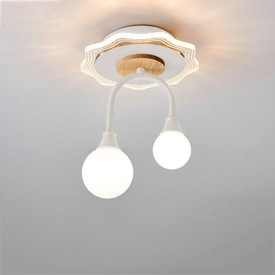 Nordic Creative U-shaped Ball Acrylic Iron LED Semi-Flush Mount Ceiling Light