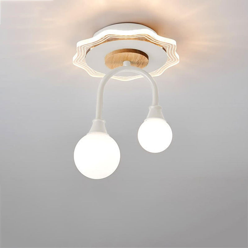 Nordic Creative U-shaped Ball Acrylic Iron LED Semi-Flush Mount Ceiling Light