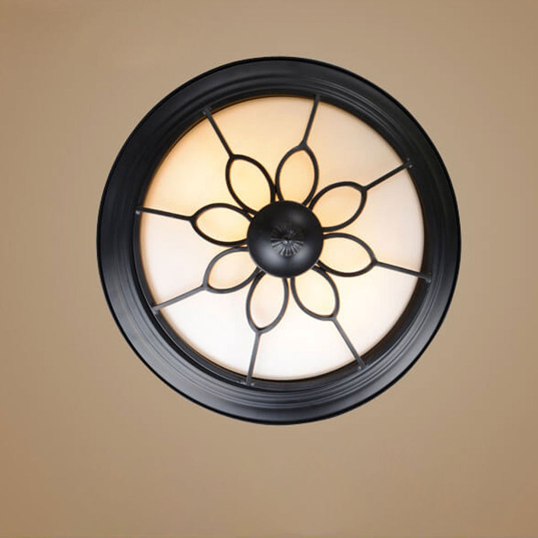 Plafonnier LED en verre dépoli Vintage American Iron 