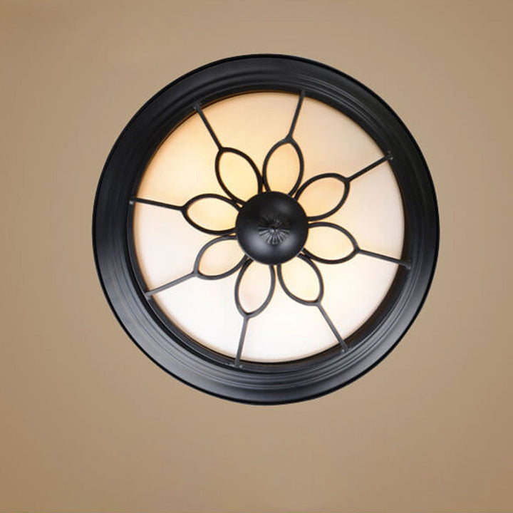 Plafonnier LED en verre dépoli Vintage American Iron 
