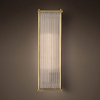 Modern Light Luxury Rectangular Hardware Glass 1-Light Wall Sconce Lamp