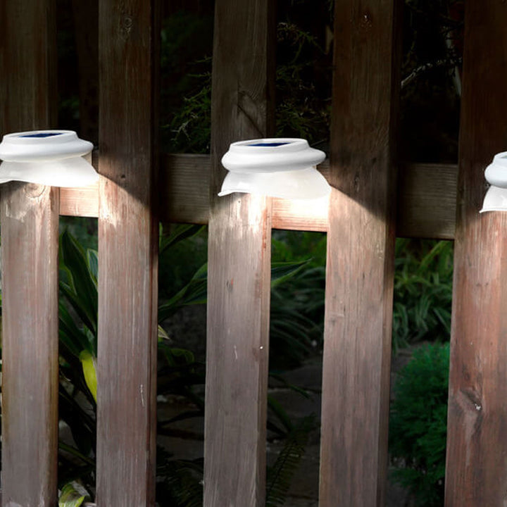 Outdoor Solar Runde ABS Wasserdichte Zaun-Wandleuchte 