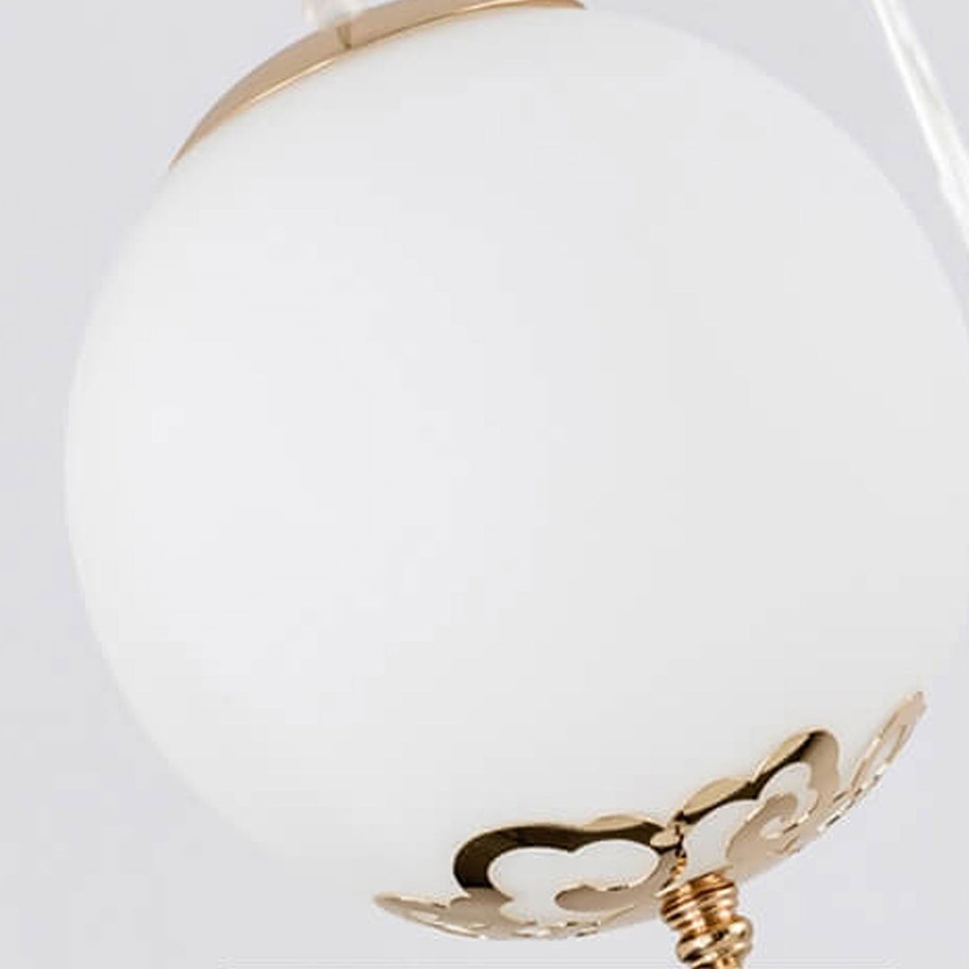 Moderne chinesische Glaskugel Kreis 1-Licht Pendelleuchte 