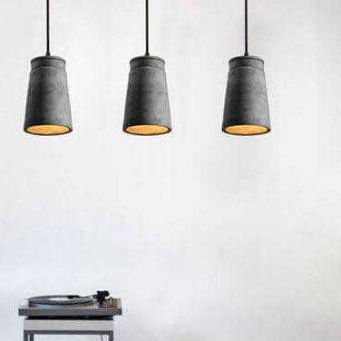 Simplicidad Industrial Lámpara Colgante Geométrica de Cemento de 1 Luz 