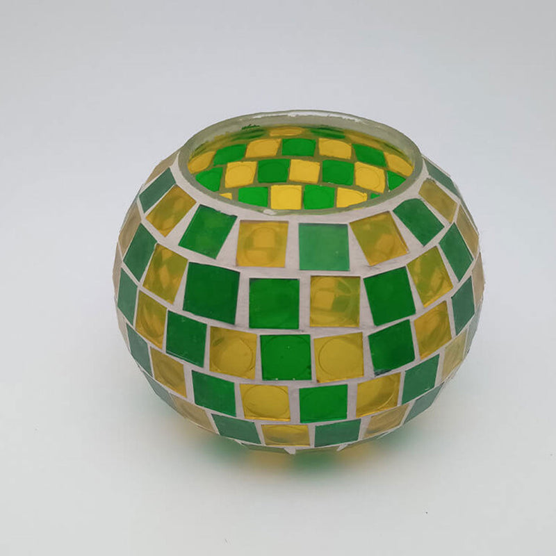 Solar Garden Green Grid Glass Jar LED Decorative Path Light