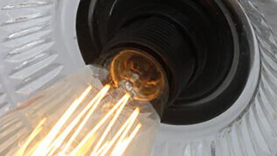Industrieller Lampenschirm aus Glas Retro Pulley 1-Licht Pendelleuchte 